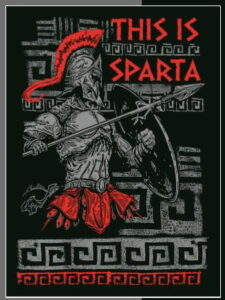 FYCICAL 479 T-SHIRT WITH SPARTA THEME BLACK GOLOR 100% COTTON SIZE S M L XL XXL PRICE 12.00 EURO